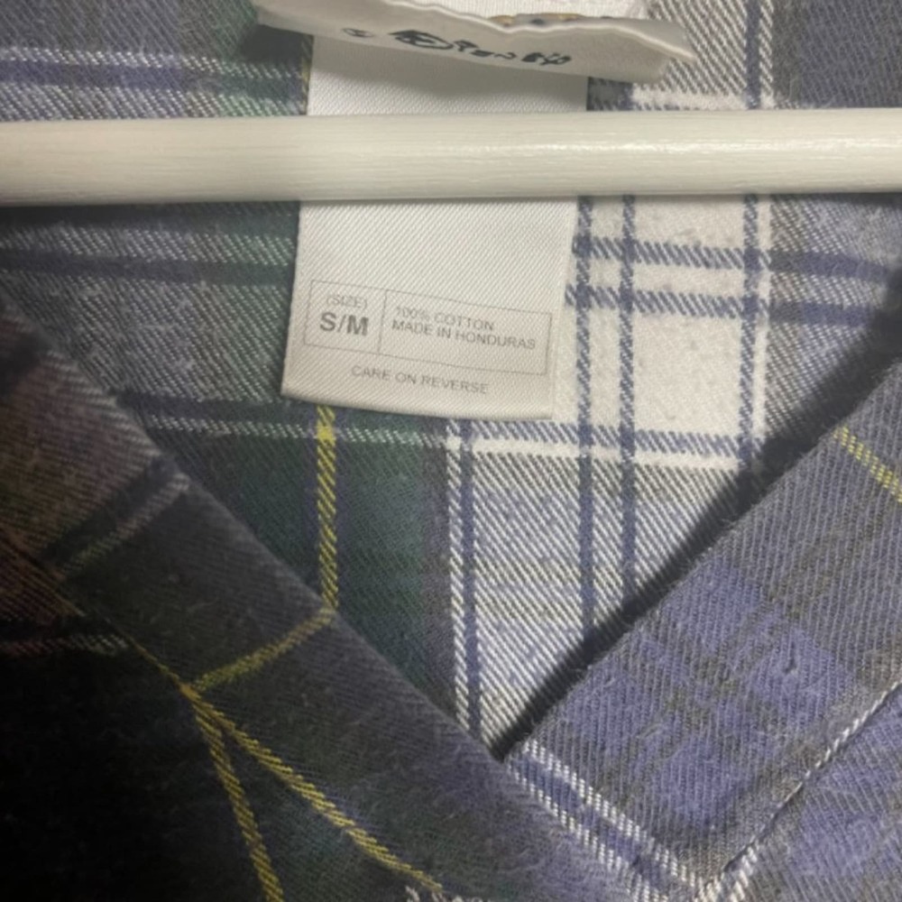 Disney Women's Vintage Mickey Mouse Green Plaid Sleepwear Pajama Shirt Size S/M - Picture 4 of 5